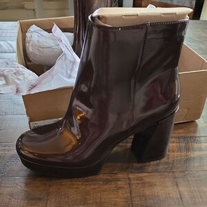 Jessica Simpson Shiny Brown Heeled Boots